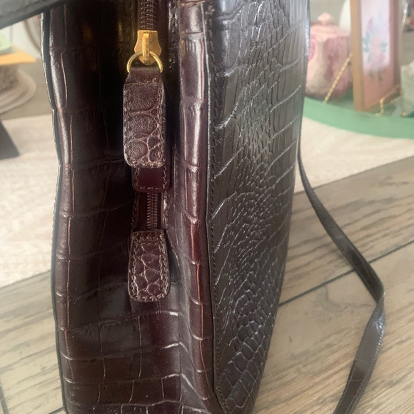 Etienne Aigner- Vintage - Elegant Brown Maroon Embossed Women's Bag - Picture 6 of 11